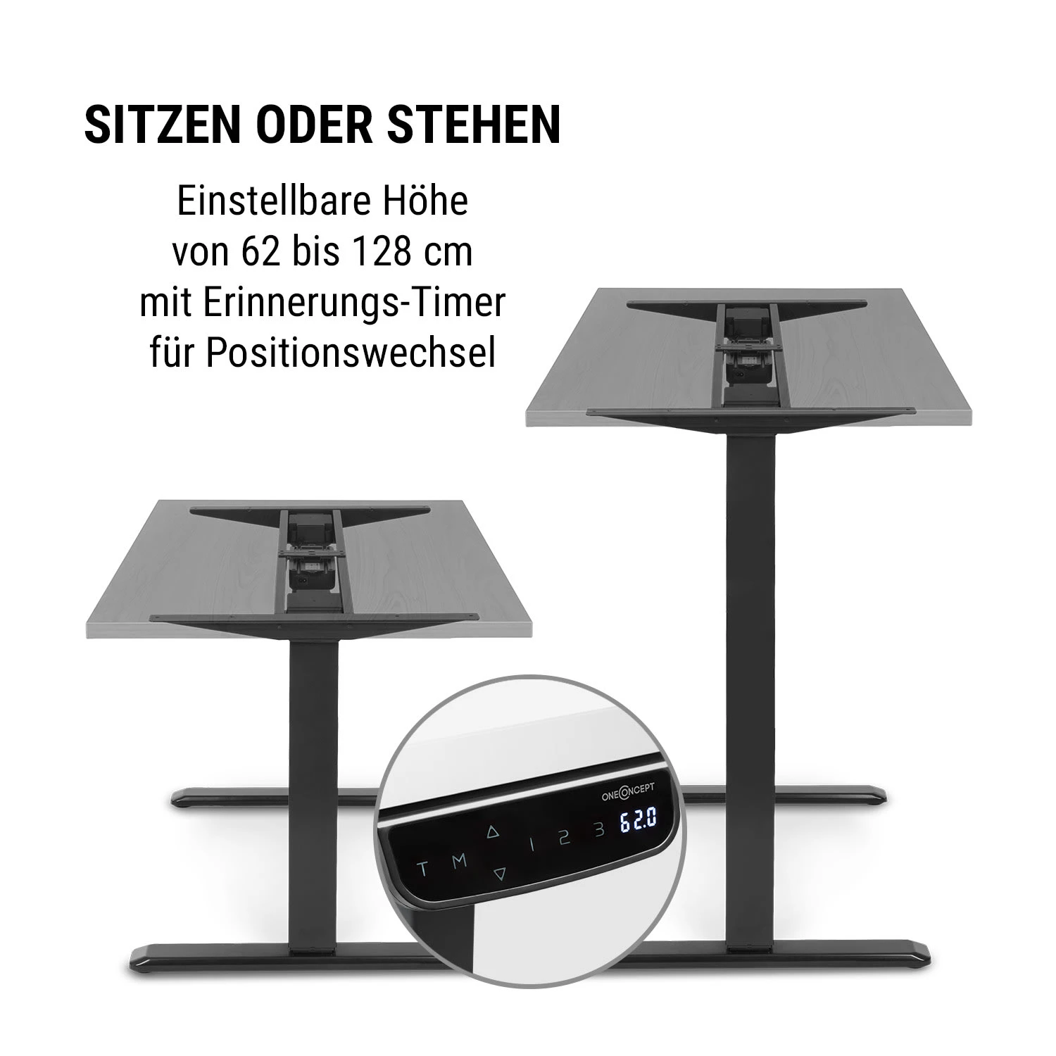 Multidesk Comfort Schreibtisch Elektrisch Höhenverstellbar 62-128 Cm 6 Multidesk Comfort Schreibtisch Elektrisch Höhenverstellbar 62-128 Cm – Bild 6