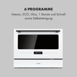 Azuria Geschirrspülmaschine 1380W 6,5L 6 Gedecke Schwarze Glasfront -Haushaltsgeräte Store 10034510 de 0005 logo