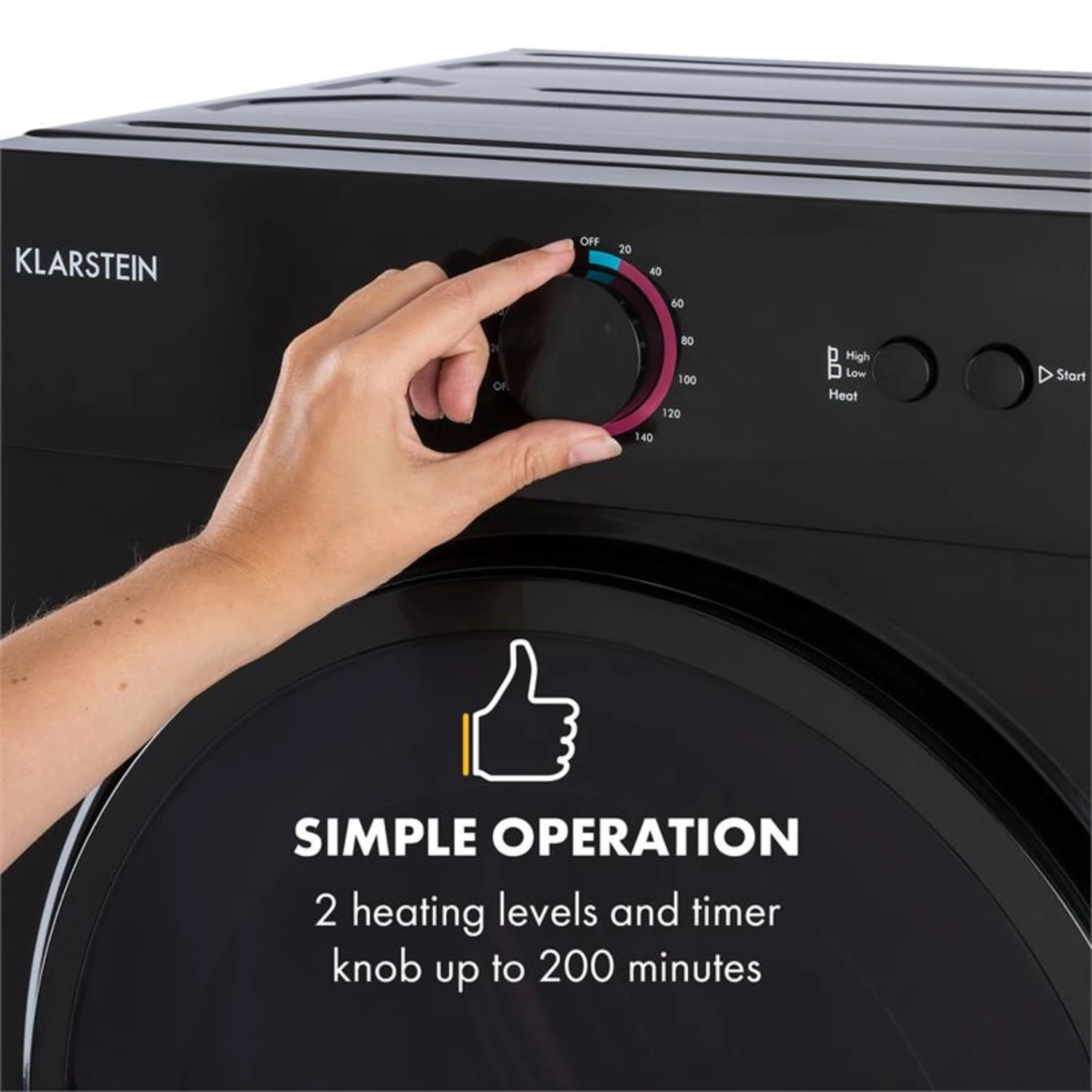 Jet Set Mini-Wäschetrockner Ablufttrockner 1020W EEK C 3kg 50cm 4 Jet Set Mini-Wäschetrockner Ablufttrockner 1020W EEK C 3kg 50cm – Bild 4