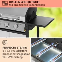 Tomahawk Gasgrill 3 X 3,6 KW Brenner 60 X 43,5 Cm Grill Edelstahl 9 Tomahawk Gasgrill 3 X 3,6 KW Brenner 60 X 43,5 Cm Grill Edelstahl -Haushaltsgeräte Store 10034711 de 0003 usp
