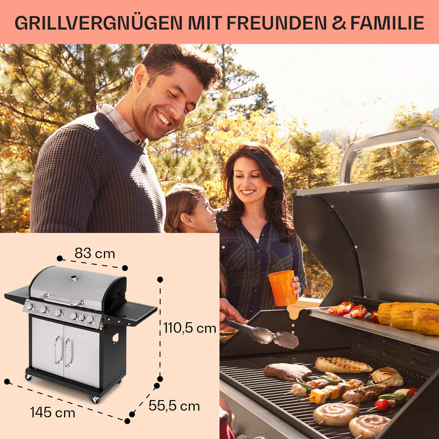 Tomahawk Gasgrill 5x3,6 KW + 2,7 KW Brenner 80x43,5 Cm Grill Edelstahl 6 Tomahawk Gasgrill 5x3,6 KW + 2,7 KW Brenner 80x43,5 Cm Grill Edelstahl – Bild 6