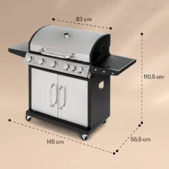 Tomahawk Gasgrill 5x3,6 KW + 2,7 KW Brenner 80x43,5 Cm Grill Edelstahl 13 Tomahawk Gasgrill 5x3,6 KW + 2,7 KW Brenner 80x43,5 Cm Grill Edelstahl -Haushaltsgeräte Store 10034712 yy 0007 dimensions