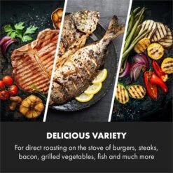 Delicatessa Grill Pan Grillplatte Induktionskochfeld Zubehör 43,5x23cm -Haushaltsgeräte Store 10034722 yy 0004 logo Klarstein Delicatessa Grill Pan Grillplatte