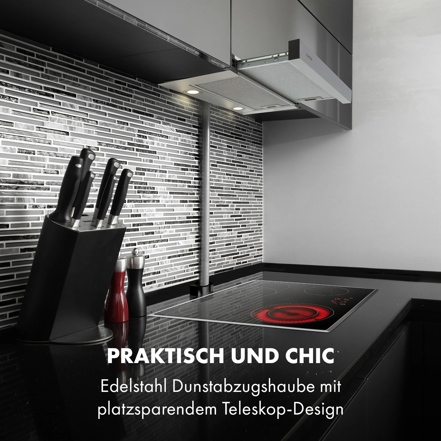 Viola Dunstabzugshaube Edelstahl 59,6 Cm 612m³/h EEK A Silber 2 Viola Dunstabzugshaube Edelstahl 59,6 Cm 612m³/h EEK A Silber – Bild 2