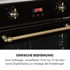 Elizabeth Einbaubackofen Retro 2200 Watt 70l Messingoptik Display 13 Elizabeth Einbaubackofen Retro 2200 Watt 70l Messingoptik Display -Haushaltsgeräte Store 10034880 de 0005 logo