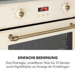 Elizabeth Einbaubackofen Retro 2200W 70L 50 - 250 °C Timer Display 13 Elizabeth Einbaubackofen Retro 2200W 70L 50 - 250 °C Timer Display -Haushaltsgeräte Store 10034881 de 0005 logo