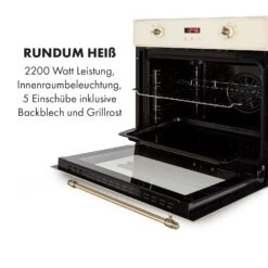 Elizabeth Einbaubackofen Retro 2200W 70L 50 - 250 °C Timer Display 14 Elizabeth Einbaubackofen Retro 2200W 70L 50 - 250 °C Timer Display -Haushaltsgeräte Store 10034881 de 0006 logo