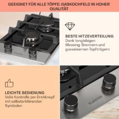 Alchemist Domino Gaskochfeld 2-flammig Aluminium-Brenner Glaskeramik -Haushaltsgeräte Store 10034968 de 0004 usp