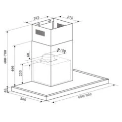 Limelight Dunstabzugshaube 90cm Wandhaube 600m³/h Schwarz -Haushaltsgeräte Store 10034978 yy 0010 logo Klarstein Limelight Dunstabzugshaube 90cm schwarz