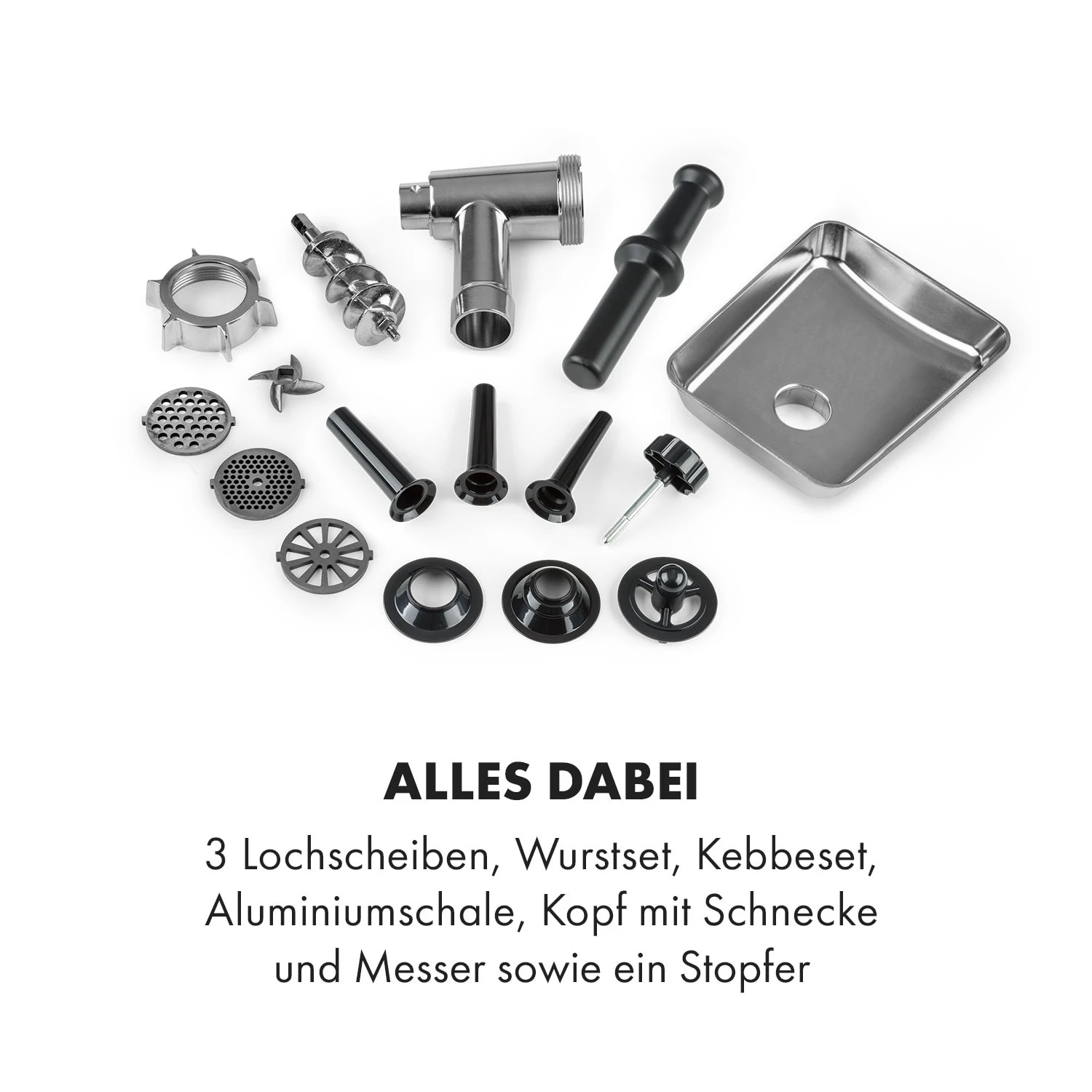 Kraftprotz Elektrischer Fleischwolf 700 W Kupfermotor Hack Wurst Kebbe Edelstahl 6 Kraftprotz Elektrischer Fleischwolf 700 W Kupfermotor Hack Wurst Kebbe Edelstahl – Bild 6