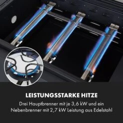 Kingsville Smoker Kombigrill Gas Kohle Smoker 13,5kW 3+1 Brenner 15 Kingsville Smoker Kombigrill Gas Kohle Smoker 13,5kW 3+1 Brenner -Haushaltsgeräte Store 10035409 de 0005 logo