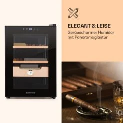 Klarstein El Presidente 37 Zigarren-Humidor 37L 2 Einschübe 1 Fach Zedernholz -Haushaltsgeräte Store 10036101 de 0003 logo