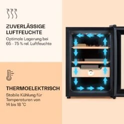 Klarstein El Presidente 37 Zigarren-Humidor 37L 2 Einschübe 1 Fach Zedernholz -Haushaltsgeräte Store 10036101 de 0004 logo