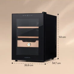 Klarstein El Presidente 37 Zigarren-Humidor 37L 2 Einschübe 1 Fach Zedernholz -Haushaltsgeräte Store 10036101 yy 0007 logo