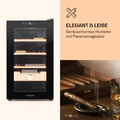 Klarstein El Presidente 48 Zigarren-Humidor 48L 3 Einschübe 1 Fach Zedernholz -Haushaltsgeräte Store 10036103 de 0003 logo