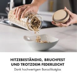 Glaswerk Lovage Vorratsgläser 1,1 L 3er Set Borosilikatglas Akazienholzdeckel Silikon -Haushaltsgeräte Store 10036356 de 0003 logo