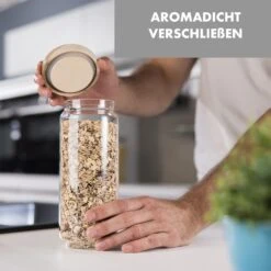 Glaswerk Lovage Vorratsgläser 1,1 L 3er Set Borosilikatglas Akazienholzdeckel Silikon -Haushaltsgeräte Store 10036356 de 0004 logo