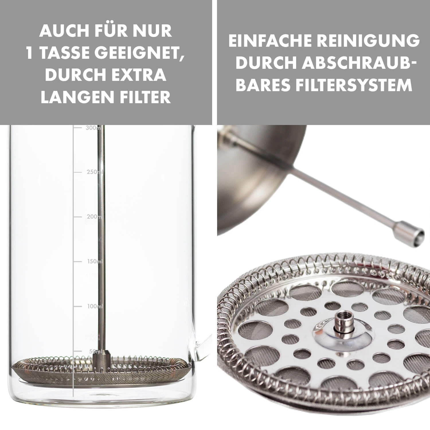 Glaswerk Ristretto French Press 0,35 Liter Borosilikatglas Edelstahl Walnussholz 6 Glaswerk Ristretto French Press 0,35 Liter Borosilikatglas Edelstahl Walnussholz – Bild 6