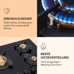 Goldflame 3 Gaskochfeld 3-flammig Messing-Brenner Glaskeramik -Haushaltsgeräte Store 10037805 de 0005 logo