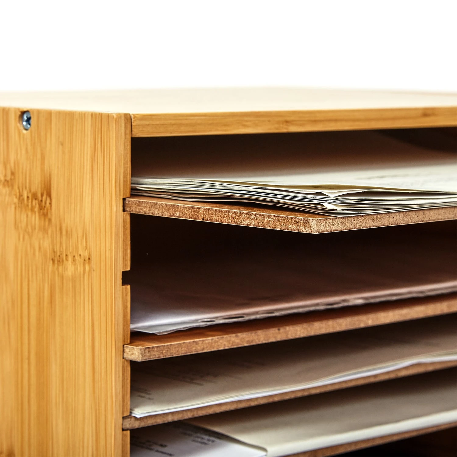 Ablagebox Briefbox Organizer 5 Fächer Maße: 30,5x24x22,5 Cm Bambus 5 Ablagebox Briefbox Organizer 5 Fächer Maße: 30,5x24x22,5 Cm Bambus – Bild 5