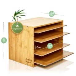 Ablagebox Briefbox Organizer 5 Fächer Maße: 30,5x24x22,5 Cm Bambus 13 Ablagebox Briefbox Organizer 5 Fächer Maße: 30,5x24x22,5 Cm Bambus -Haushaltsgeräte Store 10038040 yy 0007 logo