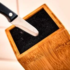 Messerblock, Schief PET-Borsteneinsatz Für 5-10 Messer, Bambus -Haushaltsgeräte Store 10038080 yy 0005 logo