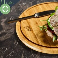 3er-Set Bambus-Frühstücksbrett Rund 25 X 1,6 X Cm (ØxH) Pflegeleicht -Haushaltsgeräte Store 10038082 yy 0005 logo