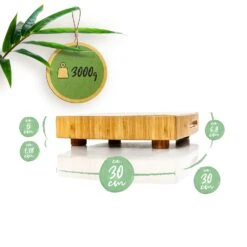 Bambus-Hackbrett 30 X 6,8 X 30 Cm (BxHxT) Standfüße Haltegriff Pflegeleicht -Haushaltsgeräte Store 10038092 yy 0007 logo