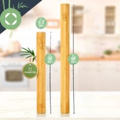 Teigroller 2er-Set 100 % Bambus 30/40 X 3,3 Cm (LxØ) Glatt Bambus -Haushaltsgeräte Store 10038123 yy 0005 logo