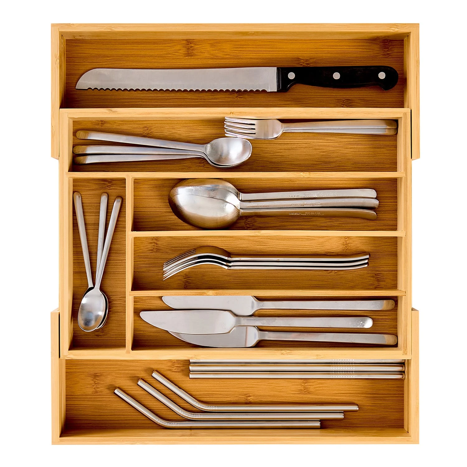 Besteckkasten 5-7 Fächer Max. 40 X 5 X 35,5 Cm Bambus 1 Besteckkasten 5-7 Fächer Max. 40 X 5 X 35,5 Cm Bambus