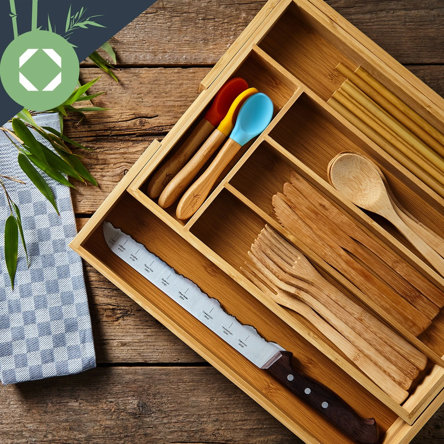 Besteckkasten 5-7 Fächer Max. 40 X 5 X 35,5 Cm Bambus 5 Besteckkasten 5-7 Fächer Max. 40 X 5 X 35,5 Cm Bambus – Bild 5