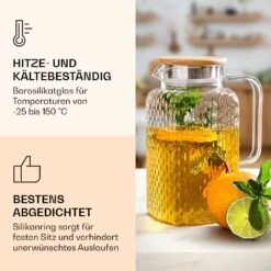 Karaffe Borosilikatglas Bambusdeckel Filteraufsatz Silikonring -Haushaltsgeräte Store 10038237 de 0004 logo