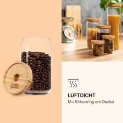 Stapelglas Mit Bambusdeckel 750 Ml Stapelbar Luftdicht -Haushaltsgeräte Store 10038242 de 0005 logo