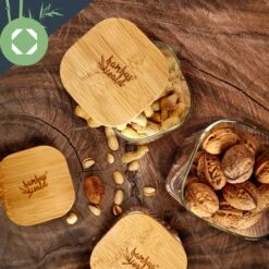 Eckiges Glas Mit Bambusdeckel Luftdicht Mit Silikonring 10x25x10 Cm 3x 2000 Ml -Haushaltsgeräte Store 10038255 yy 0006 logo