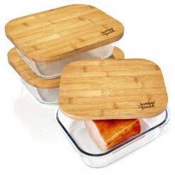 Glasbox Mit Bambusdeckel 2800 Ml Luftdicht Plastikfreie Aufbewahrung