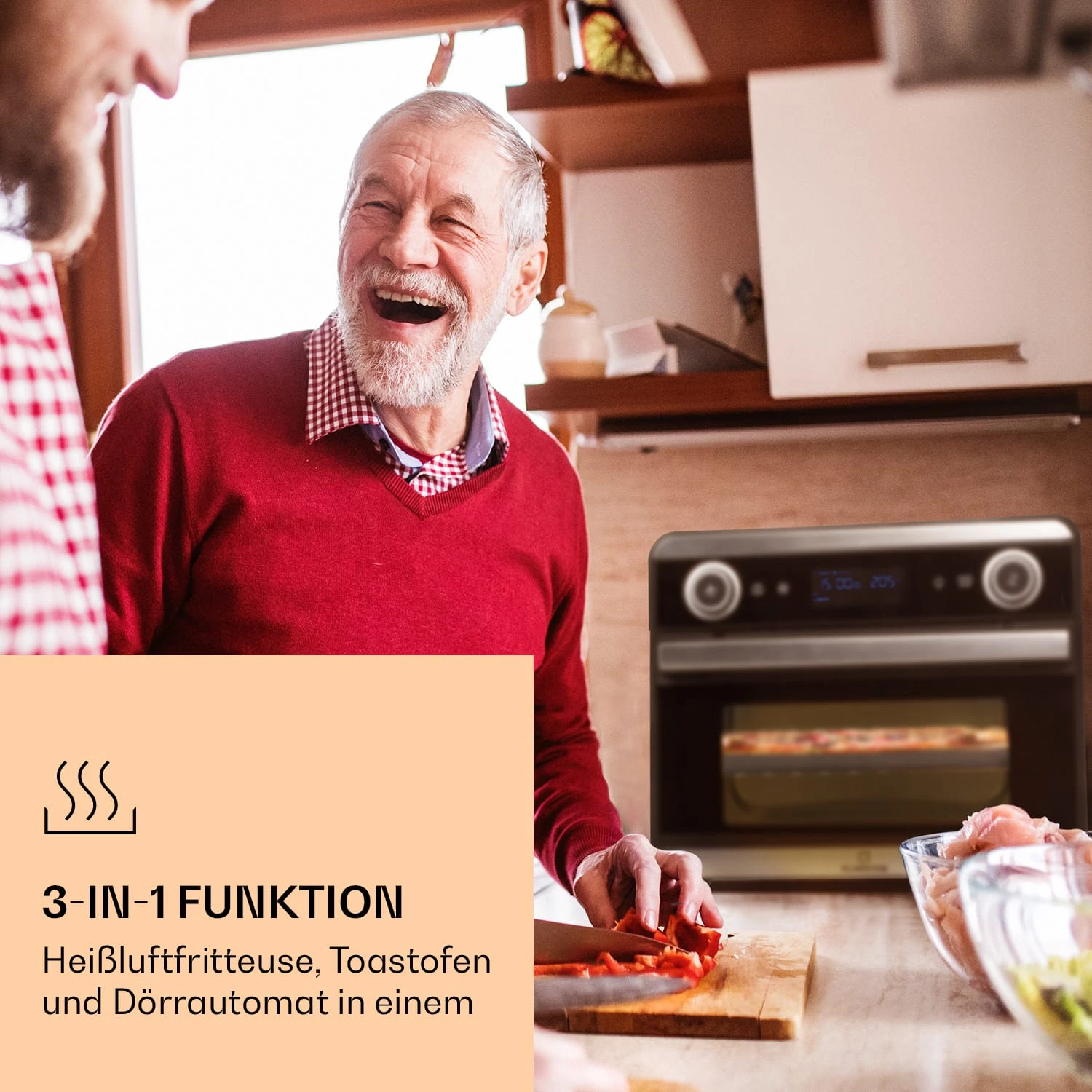 AeroVital Jumbo 3-in-1 Heißluftfritteuse Toaster Dörrautomat 1550 W 18 Liter 2 AeroVital Jumbo 3-in-1 Heißluftfritteuse Toaster Dörrautomat 1550 W 18 Liter – Bild 2