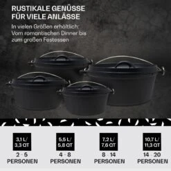 Galloway Dutch Oven 4.5 BBQ-Topf Gusseisen Größe S / 4.5 Qt -Haushaltsgeräte Store 10038580 de 0006 usp