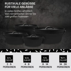 Galloway Dutch Oven 12.0 BBQ-Topf Gusseisen Größe XL / 12 Qt 12 Galloway Dutch Oven 12.0 BBQ-Topf Gusseisen Größe XL / 12 Qt -Haushaltsgeräte Store 10038583 de 0006 usp