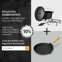 Galloway Dutch Oven 6.0 BBQ-Topf Gusseisen Standfüße Größe M / 6 Qt -Haushaltsgeräte Store 10038585 de 0007 usp