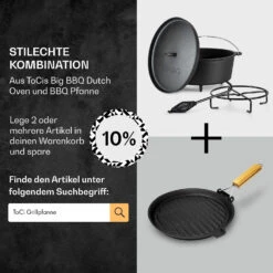 Galloway Dutch Oven 12.0 BBQ-Topf Gusseisen Standfüße Größe XL / 12 Qt -Haushaltsgeräte Store 10038587 de 0007 usp