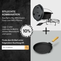 Guernsey Premium Dutch Oven 6.0 BBQ-Topf Gusseisen Standfüße Größe M / 6 Qt -Haushaltsgeräte Store 10038642 de 0007 usp