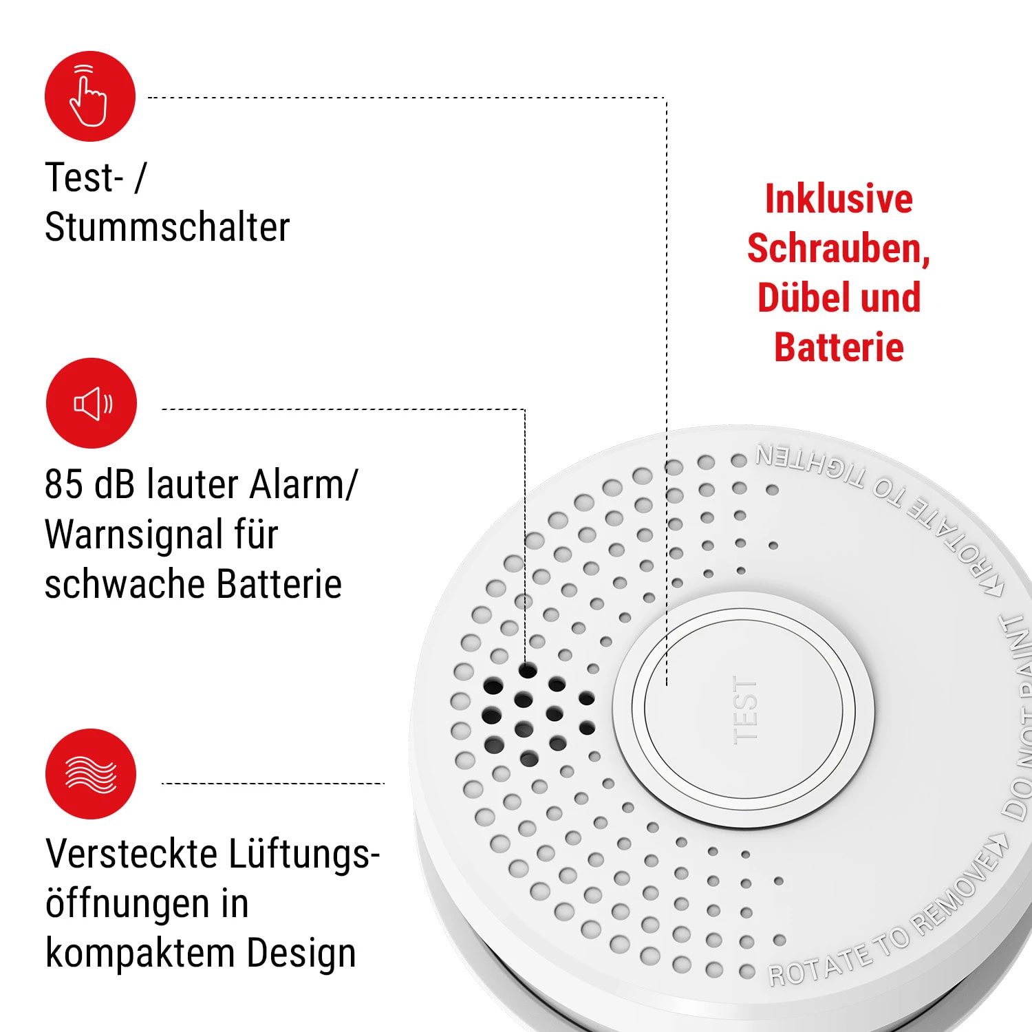 Rauchmelder DOF39 Kunststoff Warnsignal: 85 DB 9V Batteriebetrieben 2 Rauchmelder DOF39 Kunststoff Warnsignal: 85 DB 9V Batteriebetrieben – Bild 2