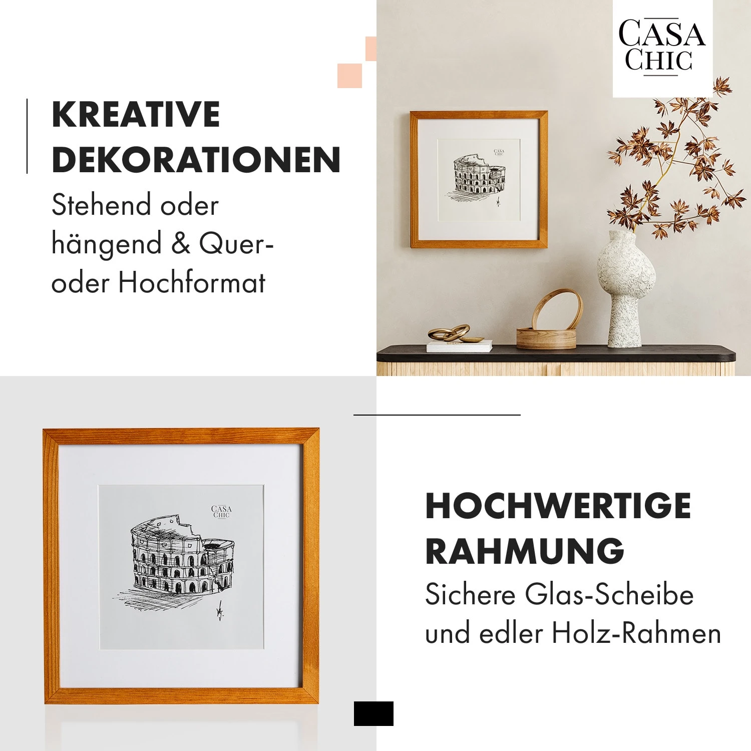 Bristol Bilderrahmen Glasscheibe 30 X 30 Cm Mit Passepartout Echtholz 3 Bristol Bilderrahmen Glasscheibe 30 X 30 Cm Mit Passepartout Echtholz – Bild 3