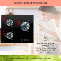 Trifecta 3 Gaskochfeld 3-flammig Gusseisen Glaskeramik -Haushaltsgeräte Store 10039421 de 0003 usp