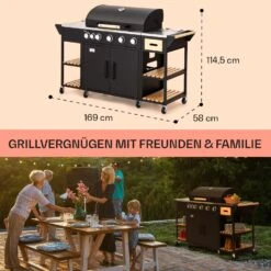 Jersey Outdoor Kitchen Gasgrill 20,7 KW 5+1 Brenner Mobil Regenschutz -Haushaltsgeräte Store 10039855 de 0006 usp