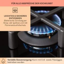 Illuminosa Domino Gaskochfeld 2-flammig Sabaf-Brenner Glaskeramik -Haushaltsgeräte Store 10039896 de 0005 usp
