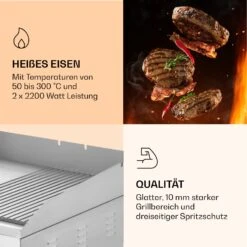 Grillmeile 4400 Elektrogrill Plancha 2x2200W Grillplatte Edelstahl -Haushaltsgeräte Store 10039915 de 0005 logo