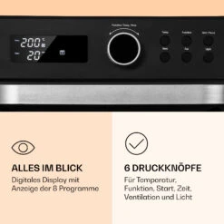 Prime Air Heißluftfritteuse 1500W 23l Timer 8 Programme -Haushaltsgeräte Store 10040025 de 0004 logo