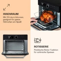 Prime Air Heißluftfritteuse 1500W 23l Timer 8 Programme -Haushaltsgeräte Store 10040025 de 0005 logo