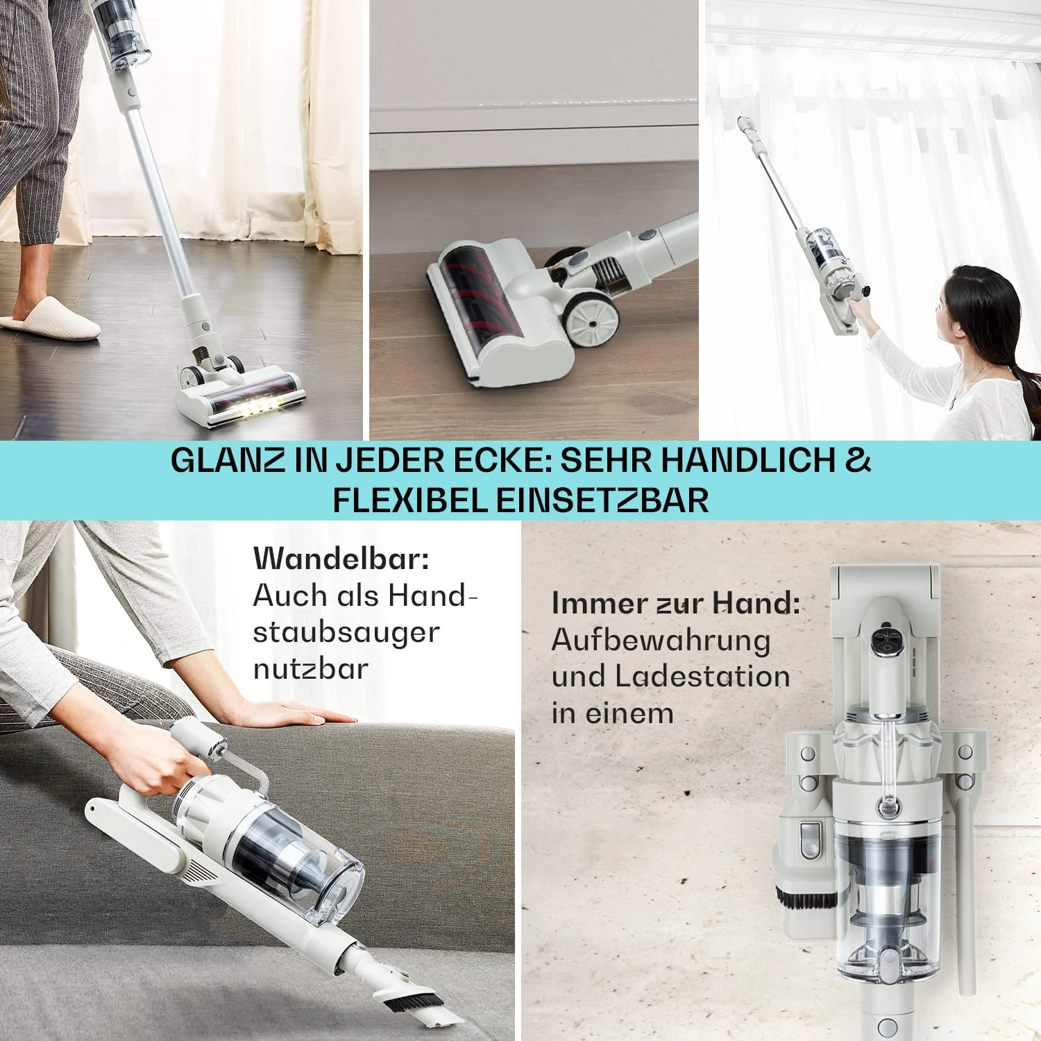 LARMA Staubsauger Kabellos Beutellos Akku 45 Min Laufzeit Max. LED 5 LARMA Staubsauger Kabellos Beutellos Akku 45 Min Laufzeit Max. LED – Bild 5